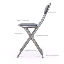 JCXOZ-Sedia Pieghevole Semplice Legno Solido Sgabello, Sedia Pieghevole Rotondo Nero Imbottito Pieghevole seggiolone Prima Colazione Cucina Sgabello sede Morbida Portatile