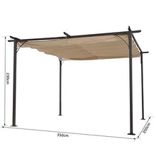 Outsunny Gazebo Pergola Gazebo pergola da Giardino con Coulisse Gazebo Pergola da Giardino per Esterno in Poliestere Struttura in Acciaio, Bianco, 350 x 350 x 230 cm