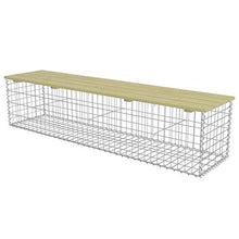 FAMIROSA Panchina Gabbione 170 cm in Acciaio Zincato e Legno di Pino