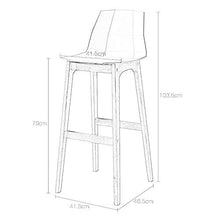 XIAOQIAO Sgabelli da Bar, sgabelli Alti ad Altezza Fissa 79 cm, Materiali in PP rispettosi dell'ambiente e Gambe durevoli in Legno massello, sedie da Cucina per la Colazione