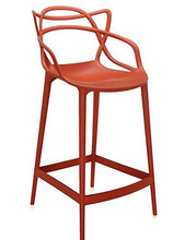 Kartell Masters Stool Sgabello, Tecnopolimero termoplastico Riciclato con Carica Minerale e Trattamento Soft-Touch, Arancione(Ruggine), H. 65