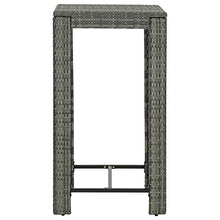 vidaXL Set Bar da Giardino 3 pz con Cuscini in Polyrattan Grigio