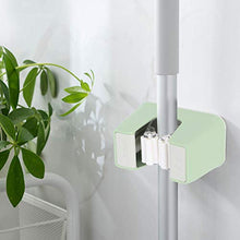 Supporto per Scopa Impermeabile con Design a Ganasce a Rullo, 2 Pezzi, Montato a Parete, Facile da installare, Senza Perforazione per L'Ufficio Domestico(Green)