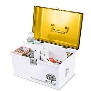 MYHZH First Aid Box Serratura Medicina Storage Box col Bambino Sicuro della Serratura 31.5X19.5X18.5 cm (Arancione)