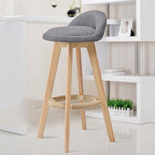 HLQW The Bar Chair Seggiolone del Bar Sgabello Rotating Simple Wood Retro Cotton Cushion (Color : Gray)