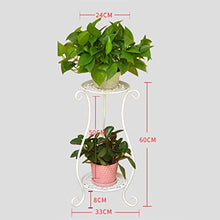 wangxike Scaffale Porta Piante Vasi Fiori, Portavasi in Ferro con 2 Ripiani Scaffale Portafiori per Interno e Esterno Balcone Giardino - 60 x 33cm