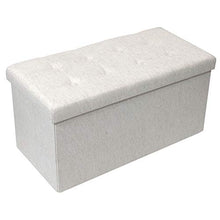 The Home Deco Factory HD6324 - Baule pieghevole, in lino, 76 x 38 x 38 cm, colore: Beige