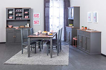 Inter Link Set di 2 sedie per sala da pranzo, in legno massiccio, colore: grigio, 42 x 47 x 45-95 cm