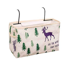litty089 - Borsa portaoggetti da Appendere alla Parete con Gancio, Adatta per Telefono, Libro, Decorazione per dormitorio, Comodino Cervo nella Foresta