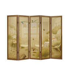 Room Screen Even Divisorio per Stanza in Legno con Decorazione a Pittura di Paesaggio, Parete divisoria per mobili, Privacy, divisorio per Schermo Tradizionale a 4 Pannelli