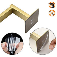 WOMAO portasciugamani Singolo Quadrato Senza Foratura portasalviette Autoadesivo Finitura Oro Spazzolato Superficie antiruggine, L60cm