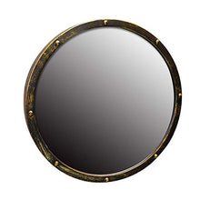 SHU XIN Specchio da Bagno retrò in Ferro battuto Specchio da Bagno angosciato Specchio da Bagno Rotondo Antico Art Specchio Rotondo Specchio da Lavaggio Diametro 50 cm