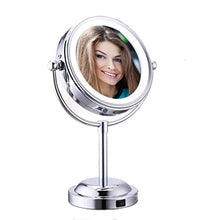 Specchio per Il Trucco, Specchi per Il Bagno Specchio per Il Trucco Specchio da 6 Pollici con LED e ingrandimento 5X, ingrandimento (Colore: Argento, Dimensioni: 6 Pollici)