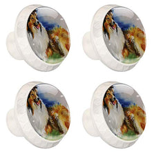 Cane dipinto ad olio 4 PCS Pomelli per Porta, Pomolo per Mobile, Pomelli per Mobili con Viti, Maniglia per Armadietto, Pomelli per Porta, Pomelli per Cassetti per Porta, Armadio, Cassetto e Credenza