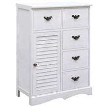 SKM Credenza con 10 Cassetti Bianca 113x30x79 cm in Legno (19.09kg)