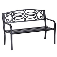 Panca da giardino panchina da giardino, sedute in metallo resistenti al sole e agli agenti atmosferici giardino / terrazza, una sedia rilassante con schienale e braccioli, per balcone 130x60x 85cm