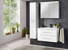 Fackelmann LED specchio armadio 80 cm Bianco Lucido efficienza energetica A + + Serie B. perfetto