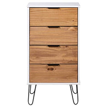vidaXL Cassettiera Legno Chiaro Bianca 45x39,5x90,3cm Massello di Pino