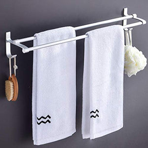 DYR Portasciugamani，Portasciugamani a Parete portasciugamani Asta Doppia con Gancio Punzonatura Gratuita Spazio Bagno Alluminio, per Cucina Bagno Bagno Ufficio Hotel 40 cm