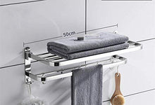 Portasciugamani, portasciugamani fustellati, portasciugamani in Acciaio Inox, portasciugamani Pieghevoli, portasciugamani a Doppia Parete, cucine Bagno - 50 cm
