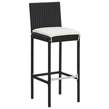 FAMIROSA Set da Bar da Giardino 5 pz con Cuscini in Polyrattan Nero-4920