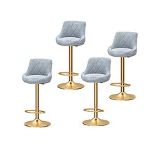 Sgabelli da Bar Sedia 4 Pz sgabelli da bar, flanella Chrome acciaio poggiapiedi Sgabelli Base, ascensore girevole meccanica Sgabello, Cucina Colazione Bar Stool, disponibile in 7 colori Regolabile Sga