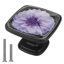 Confezione da 4 manopole per mobili da cucina, manopole per cassetti Dalia fiore viola bianco Tira le maniglie delle porte