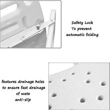 Sgabello da bagno Pieghevole Doccia Chair 304 di piegatura dell'acciaio inossidabile Doccia Sedile Sgabello for anziani / disabili AntiSlip doccia Sedile Sgabello con blocco di sicurezza e maniglia Ba