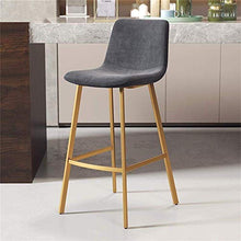 YS Sedia Vlevet Sedile Imbottito in Tessuto con Schienale e Poggiapiedi Gambe in Metallo Cucina Colazione Sgabello da Bar,65 cm,65 cm
