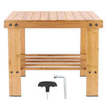 Sgabello in bambù con Bordi Lisci Sedia in bambù per Bagno, Camera da Letto, Giardino(25 * 40 * 33.5cm Large)