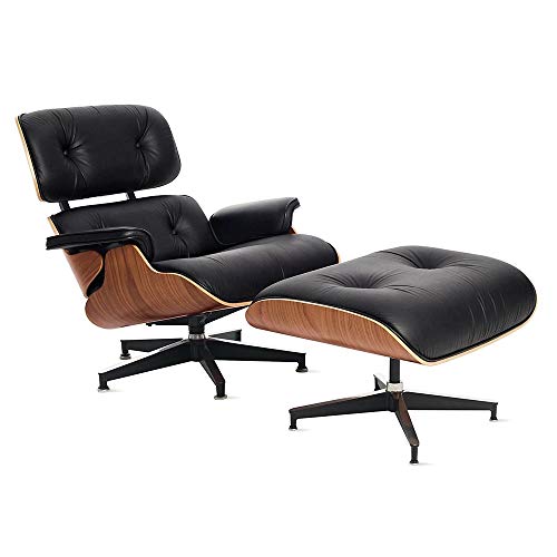 A&DW Modern Classic Replica Lounge Chair con Chaise Lounge ottomano Mobili girevoli in Cuoio Reale Chaise Longue per Soggiorno