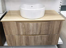 GT-LUX Mobile Bagno SOSPESO 90 CM RW900T/W Legno Quercia Rubinetto LAVABO 2 CASSETTI