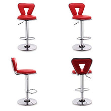 LXYPLM Sgabello Sedie Bar Barstools Sedie girevoli Regolabili in Metallo Sgabelli Alti, bancone Cucina Sgabelli da Pranzo for Colazione con poggiapiedi e Base cromati Arredo Bar Cucina (Color : Red)