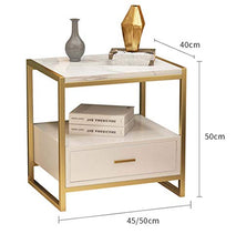 Comodino Scaffale Armadio Contenitore Camera da Letto in Marmo Dorato con cassetti e armadietti Aperti Cassettiera Camere da Letto Camera