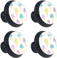Modello colorato coni gelato Pomelli per Porta Set di 4 Pomelli per Mobili Manopole per Cassetti Cucina Armadio Vetro