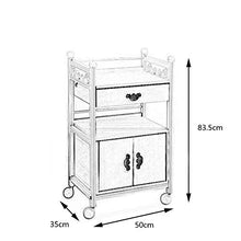 YIN YIN Carrello per Ripiani Carrello con Ripiani, portapiatti ad Alta densità con cassetti, Carrello for Salone di Bellezza for salotti Semplice e Resistente, 2 Colori, 50X30X83.5CM Carrello a rulli