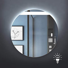 styleglass Specchio Bagno Tondo Leon Diamentro 60 cm, Made in Italy, Retroilluminato a LED adiacente alla sabbiatura, Telaio in PVC e Lamiera, Kit Fissaggio Murale Incluso, Grado Protezione IP20