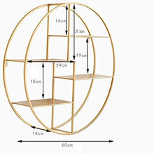 Una partizione Tier Metallo Rotonda Display Rack Magazzinaggio Bookshelf unità Moderno Fiore Ledge Perfetto Mobili High Temperature Cucina Camera Ferro (Color : Gold)