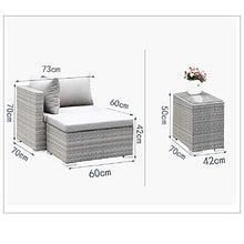 Aimir Set di Mobili da Giardino per Esterni, Set di 5 Pezzi da Giardino Combinazione Divano da Giardino Conversazione Sedia in Rattan Tavolino Set per Il Tempo Libero Mobili Creativi