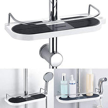 Mensola per Bagno Vassoio, Mensole Angolare per Doccia da Appendere, con 6 Rondelle e Ganci Supporto Rimovibile per Asta della Doccia 19mm-25mm (1Pezzi)