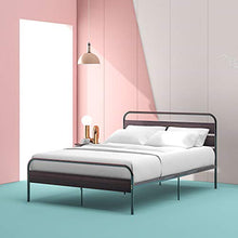WGYDREAM Letto Letto Singolo in Metallo Nero con Testiera in Legno Solida Base del Giroletto Facile da Montare per Adulti, 140 X 200 Cm