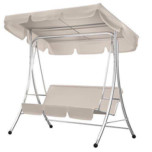 FAMKIT Altalena Copertura per Sedia a Dondolo Copertura per Sedia a Dondolo Impermeabile Kit per Tettoia Altalena per Veranda sul Retro della Piscina (Beige)
