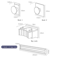 ZXCASDF più Adatto per Bagno Libera Punzonatura Cremagliera Mop Serie di Ganci di Clip Scopa Bagno Antiscivolo Impermeabile Fermaglio Mop Toilette Parete Stoccaggio