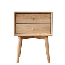 KANJJ-YU White Oak Mobili Camera da Letto Governo di immagazzinaggio Verdi Due Cassetti Solido Puro Legno Comodino
