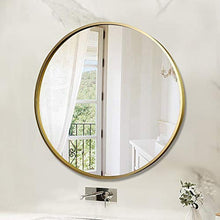 LULUTING Specchio Trucco Bagno Specchio Telaio in Alluminio Specchio da Toilette Wall Hanging Specchio Specchio Rotondo Specchio Decorativo 50 × 50 Centimetri