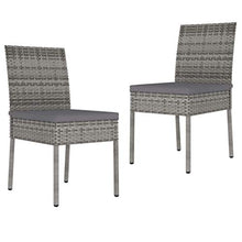 FAMIROSA Sedie da Pranzo per Giardino 2 pz in Polyrattan Grigio-5108