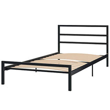 WGYDREAM Letto Letto Singolo in Metallo con Base in Metallo Solido con Testiera Nera, Facile da Montare per Adulti, Bambini, Bambini, 90 X 200 Cm