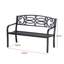 Panca da giardino da esterno con terrazza da 50 pollici, Con braccioli e schienale Sedia portico con struttura in acciaio ghisa, Mobili di coperta per la decorazione del patio, carico 800 libbre