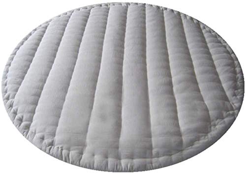Cuscino per Dormire in Tatami di Cotone Rotondo Antiscivolo Materasso in futon Topper Addensare i materassi per la Pelle Letto Rotondo Giapponese Rotolo Grigio 29x250 cm (11x98 Pollici)-Graya_210