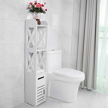 Ausla - Armadietto da bagno a pavimento, colore: bianco, impermeabile, 120 x 22 x 22,5 cm